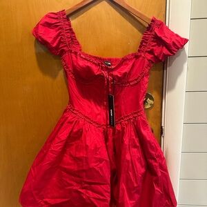 Fashion Nova Leta Off Shoulder Corset Mini Dress